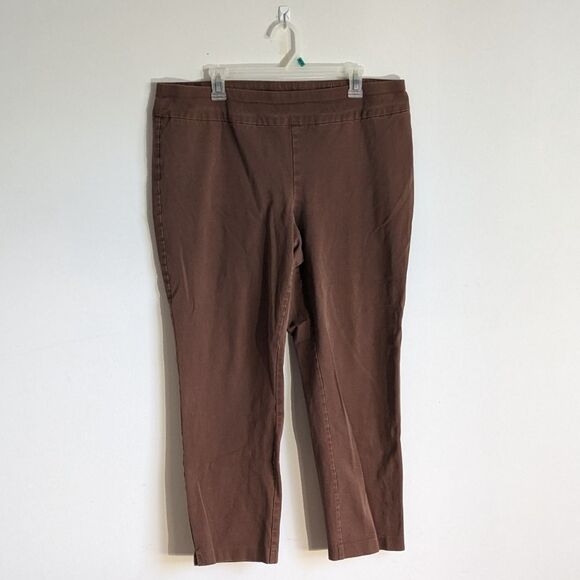 Chicos Fabulously Slimming Brown Pull On Stretch Pants - Picture 1 of 7